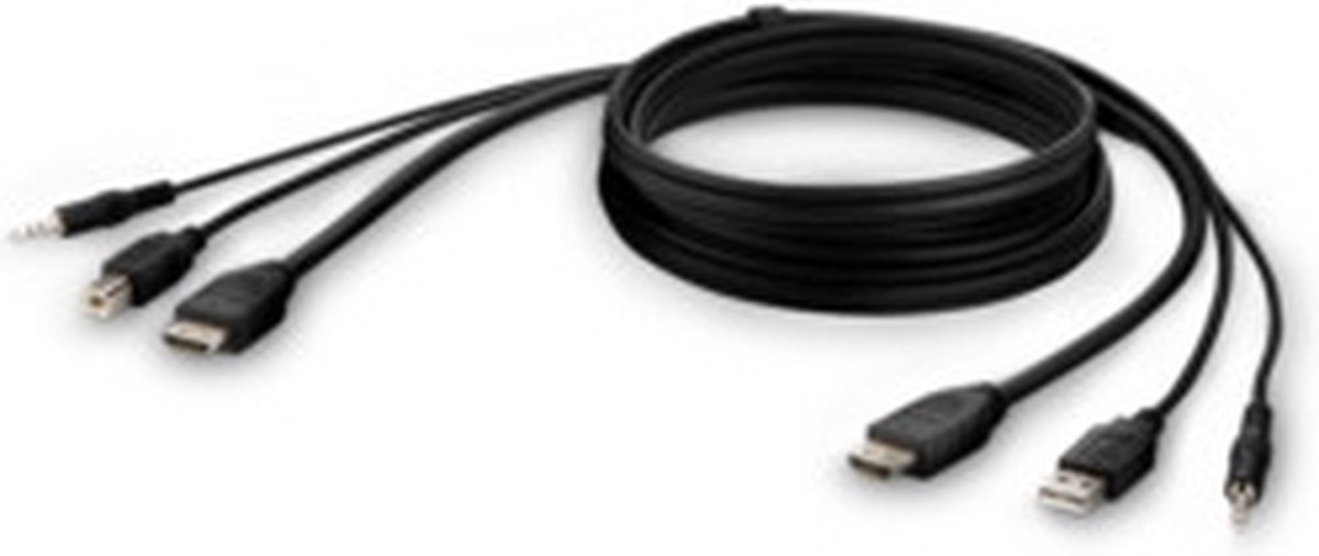 Belkin F1DN1CCBL toetsenbord-video-muis (kvm) kabel Zwart 3 m