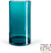 Design vaas Cilinder - Fidrio Lagoon - glas, mondgeblazen - diameter 16 cm hoogte 30 cm