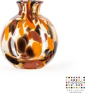 Vase Design Bolvase avec col - Fidrio Havanna - verre, soufflé à la bouche - diamètre 11 cm