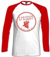 5 Seconds Of Summer Longsleeve top -XL- Derping Stamp Wit/Rood