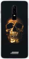 OnePlus 6 Hoesje Transparant TPU Case - Gold Skull #ffffff
