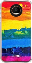 Motorola Moto Z Force Hoesje Transparant TPU Case - Rainbow Canvas #ffffff