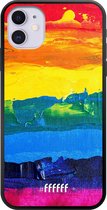 iPhone 11 Hoesje TPU Case - Rainbow Canvas #ffffff