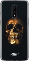 OnePlus 7 Hoesje Transparant TPU Case - Gold Skull #ffffff