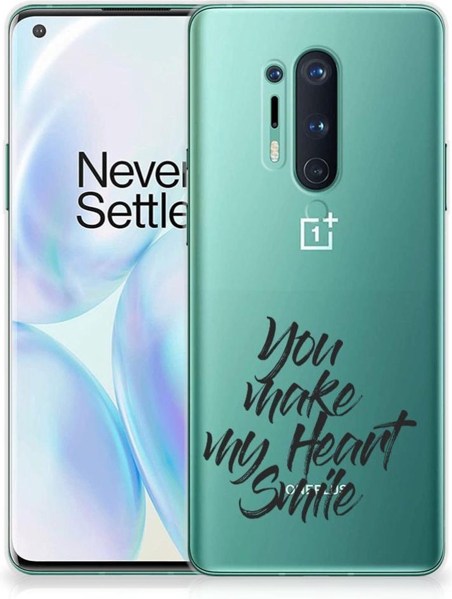 OnePlus 8 Pro Siliconen hoesje met naam Heart Smile
