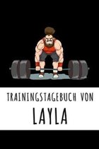 Trainingstagebuch von Layla: Personalisierter Tagesplaner für dein Fitness- und Krafttraining im Fitnessstudio oder Zuhause