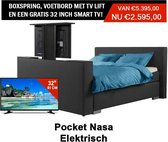 Boxspring Deventer Elektrische vertelbaar Met voetbord tv lift en een gratis Tv Smart 180x210