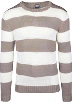 Urban Classics Sweater/trui -S- Striped Beige/Wit