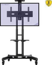 Invision® TV-standaard trolley voor grote schermen tot 65 inch | Mobiel scherm station met draagkracht tot 50 kg | Stabiele constructie met bescherming tegen omvallen | Monitorstandaard met w