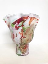 Design vaas wave on base - Fidrio MIXED COLOURS - glas, mondgeblazen bloemenvaas - hoogte 35 cm