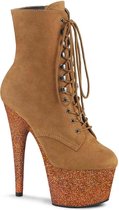 Pleaser Plateau Laarzen, Paaldans schoenen -36 Shoes- ADORE-1020FSMG Paaldans schoenen Bruin