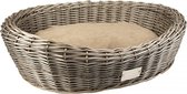 Duvo+ Provence rieten mand ovaal & kussen 74x57x21cm