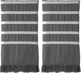 Walra Hamamdoek Fouta Sunny Stripes - 2 stuks - 100x180 cm - Antraciet