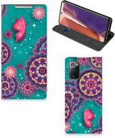 Flipcase Geschikt voor Samsung Galaxy Note20 Smart Cover Cirkels en Vlinders
