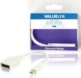 Valueline VLMB37450W02 Mini Displayport-adapterkabel Mini-displayport Mannelijk - Displayport Vrouwelijk Wit 0,20 M