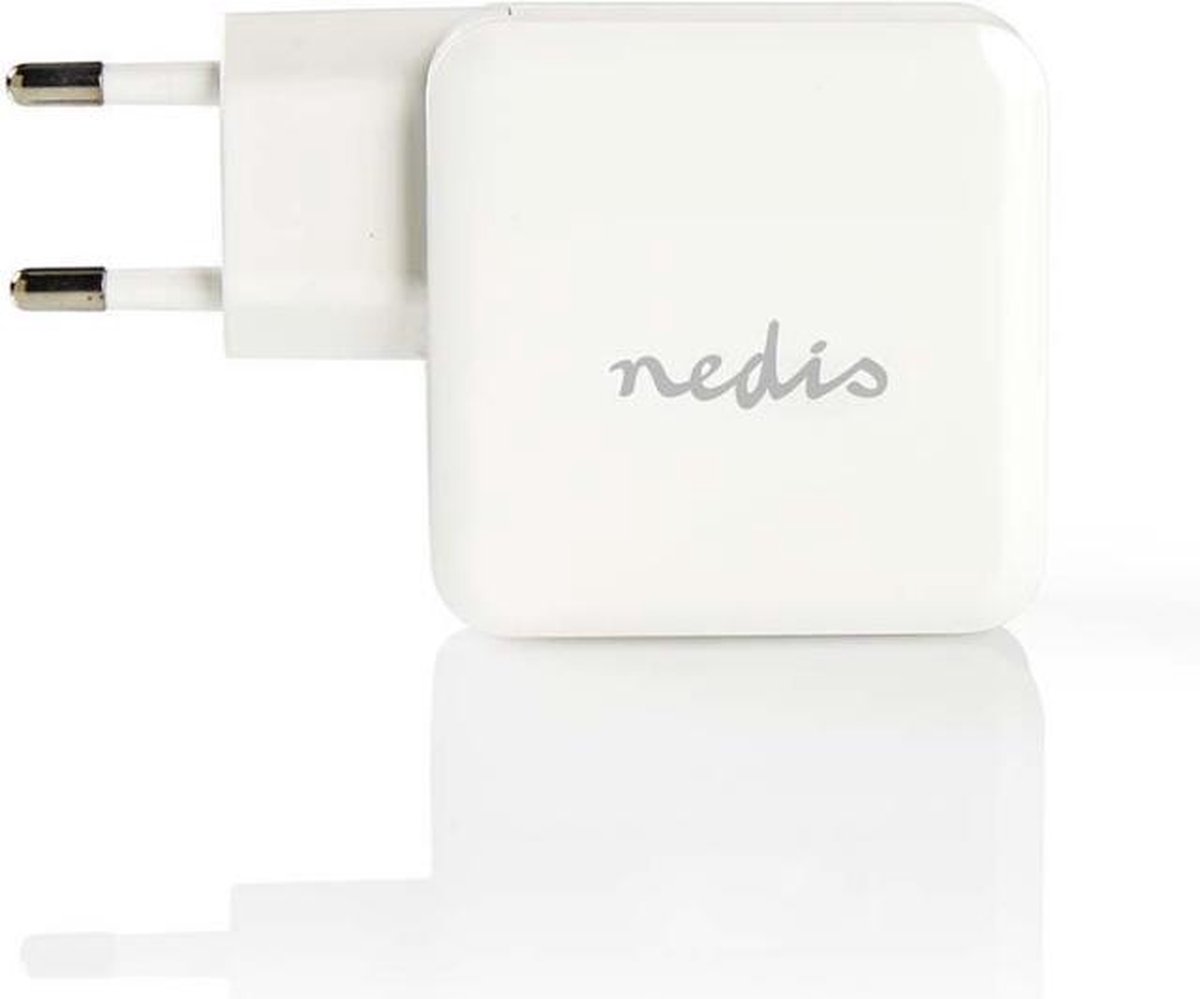 Nedis thuislader met 1 USB-C en 1 USB-A poort - Smart IC - 4,8A / wit - Nedis