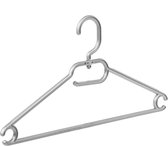 De Kledinghanger Gigant - 10 x Multihanger kunststof zilver met draaibare haak, 42 cm