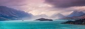 Schilderij - Azuurblauw bergmeer , panorama, 2 maten