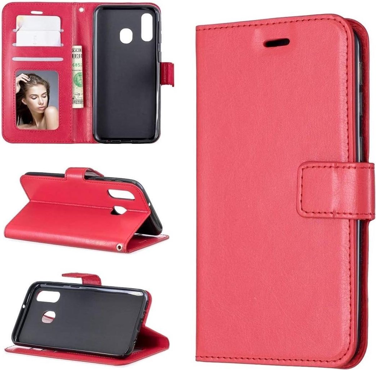 Huawei P30 Lite (New Edition & 2020 ) hoesje book case rood
