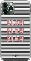 iPhone 11 Pro Max hoesje siliconen - Blah blah blah | Apple iPhone 11 Pro Max case | TPU backcover transparant
