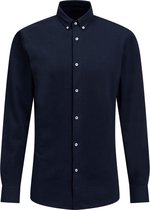 WE Fashion Heren slim fit overhemd van piqué jersey -Maat XS