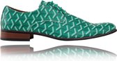 3D Green  - Maat 48 - Lureaux - Kleurrijke Schoenen Voor Heren - Veterschoenen Met Print