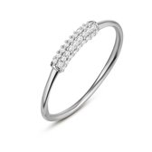 Twice As Nice Ring in zilver, staaf met 4 rijen witte zirkonia  58