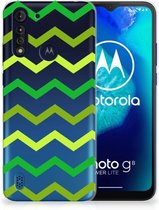 Telefoonhoesje Motorola Moto G8 Power Lite TPU Siliconen Hoesje met Foto Zigzag Groen