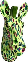 Pomme Pidou Dierenkop Groene Giraffe | Wanddecoratie | 45 cm | Kunst | Aniwall