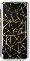 Casetastic Samsung Galaxy A20e (2019) Hoesje - Softcover Hoesje met Design - Abstraction Outline Gold Transparent Print