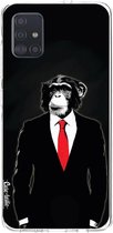 Casetastic Samsung Galaxy A51 (2020) Hoesje - Softcover Hoesje met Design - Domesticated Monkey Print