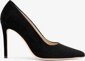 FERAGGIO Dames Zwart Suede Pump - Dames Hakken Schoenen - Comfortabele Hakken Memory Foam - Deep Black - 10 cm hak -  maat 36