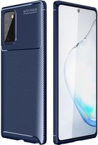 Hoesje Siliconen Carbon Blauw Geschikt voor Samsung Galaxy Note 20