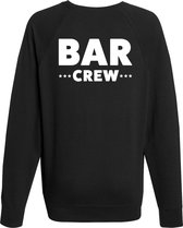 Bar crew sweater / trui zwart voor heren - barmedewerker / barkeeper / bar personeel - horeca - bedrukking aan achterkant - barman trui M