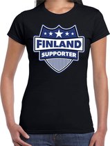 Finland supporter schild t-shirt zwart voor dames - Finland landen t-shirt / kleding - EK / WK / Olympische spelen outfit XS