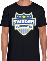 Sweden supporter schild t-shirt zwart voor heren - Zweden landen t-shirt / kleding - EK / WK / Olympische spelen outfit S