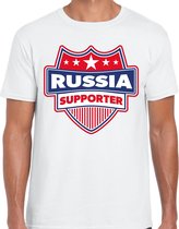 Russia supporter schild t-shirt wit voor heren - Rusland landen t-shirt / kleding - EK / WK / Olympische spelen outfit S