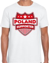 Poland supporter schild t-shirt wit voor heren - Polen landen t-shirt / kleding - EK / WK / Olympische spelen outfit M