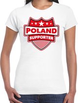 Poland supporter schild t-shirt wit voor dames - Polen landen t-shirt / kleding - EK / WK / Olympische spelen outfit L