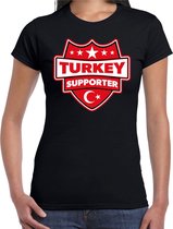 Turkey supporter schild t-shirt zwart voor dames - Turkije landen t-shirt / kleding - EK / WK / Olympische spelen outfit S