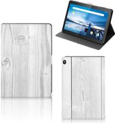 Standcase Hoesje Lenovo Tablet M10 Hoes met Magneetsluiting Wit Hout