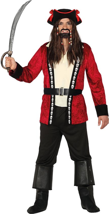 FIESTAS GUIRCA, S.L. - Doodskop piraten kapitein kostuum voor mannen - M (48) - Volwassenen kostuums