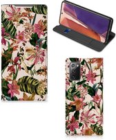 Hoesje ontwerpen Geschikt voor Samsung Galaxy Note20 Smart Cover Valentijn Cadeautje Vrouw Bloemen
