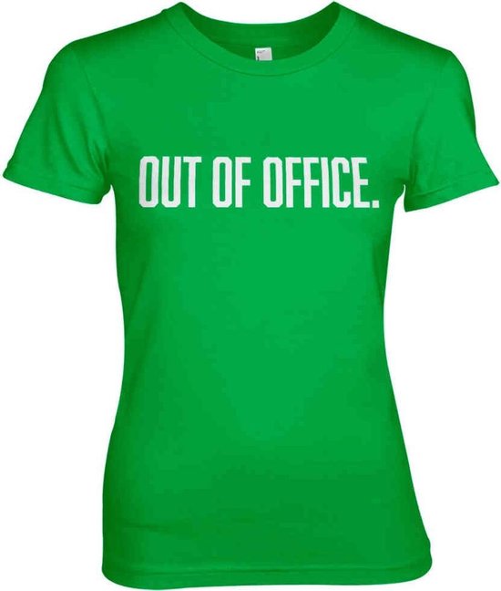 Dames Fun Tshirt -XXL- OUT OF OFFICE Groen