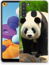 Bumper Hoesje Geschikt voor Samsung Galaxy A21 Smartphone hoesje Panda
