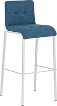 Clp Avola W78 Barkruk - Mat wit - Stof - Blauw