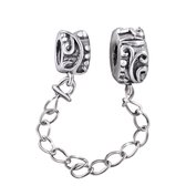 Quiges - 925 - Zilveren - Bedels -Sterling zilver - Beads - Safety Ketting Kraal Charm - Geschikt – voor - alle bekende merken - Armband Z640