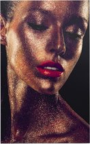 Mooie vrouw met gouden glitters - Foto op Forex - 100 x 150 cm
