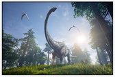 Dinosaurus langnek surprise (Alamosaurus) - Foto op Akoestisch paneel - 150 x 100 cm