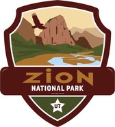 Signs-USA - Landmark ZION National Park - Wandbord - 28 x 31 cm